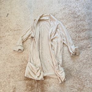 silence + noise Cream Open-Front Lightweight Cardigan